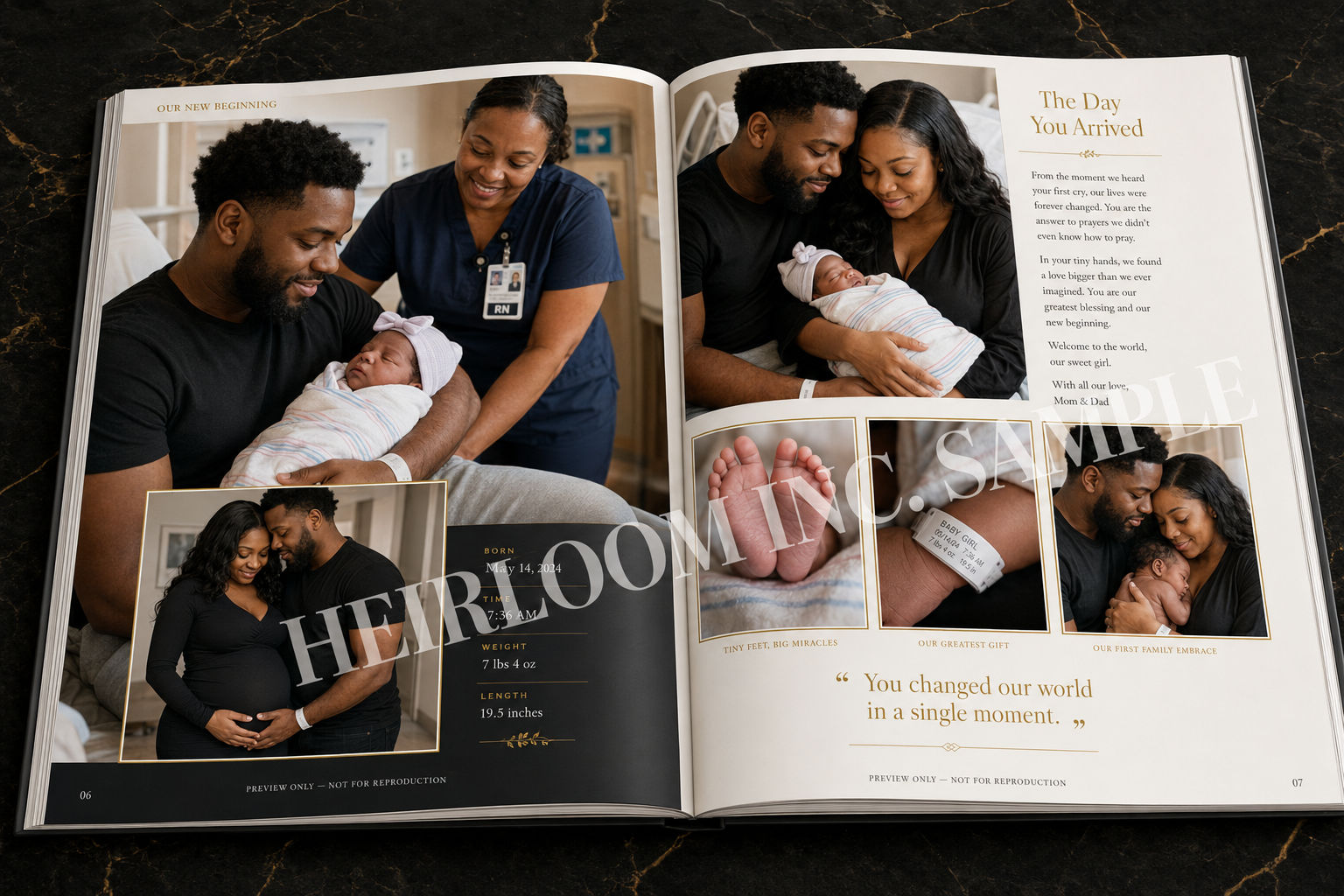 Inside spread of the Premium Heirloom Magazine