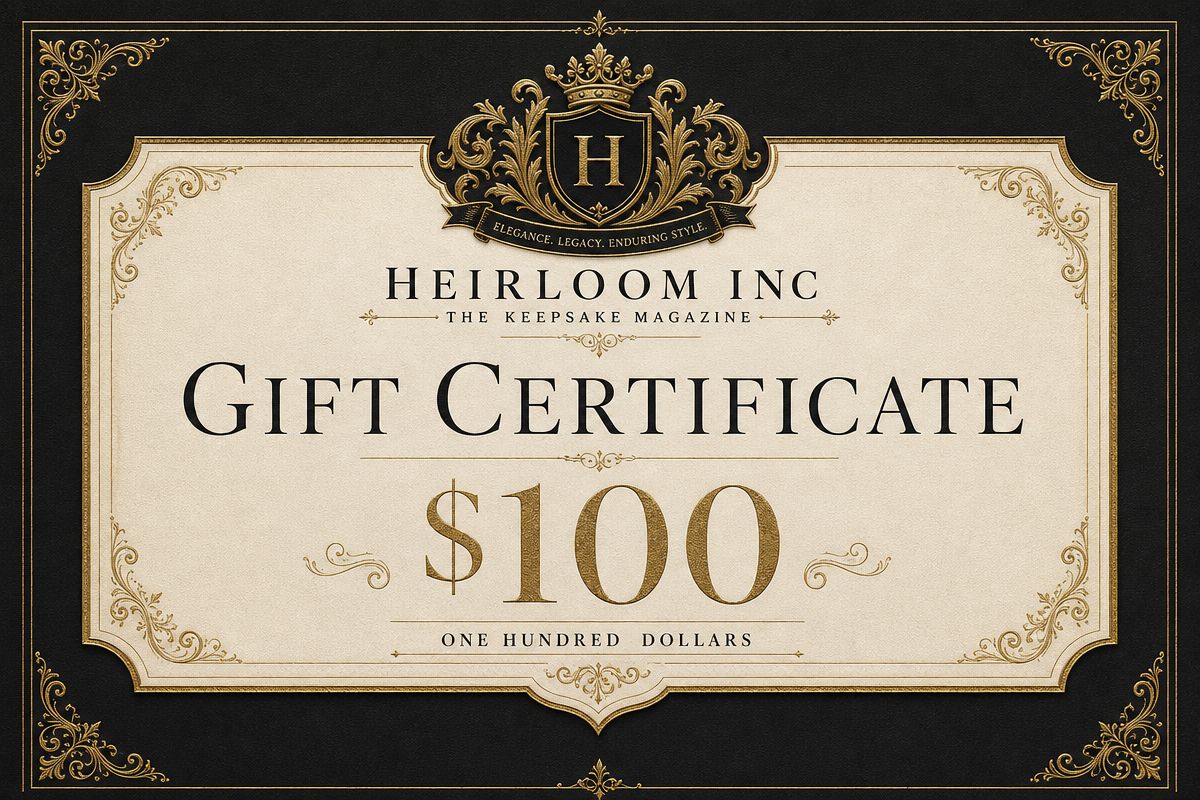 $100 Heirloom Inc gift certificate