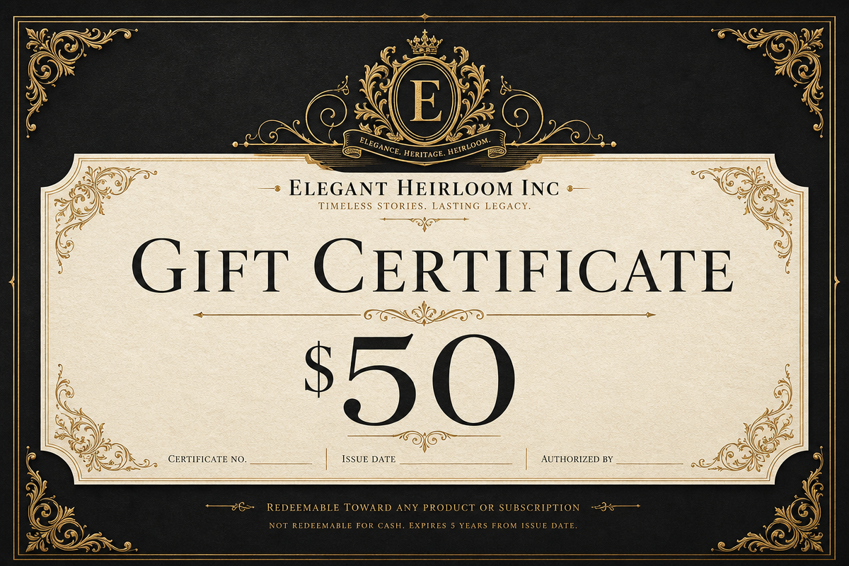 $50 Heirloom Inc gift certificate